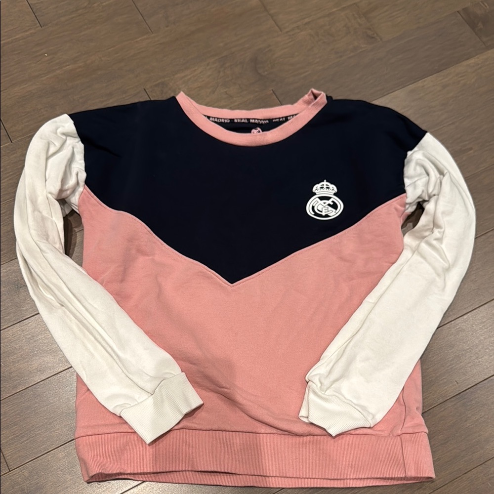 Women’s Real Madrid Pink and White Sweatshirt
